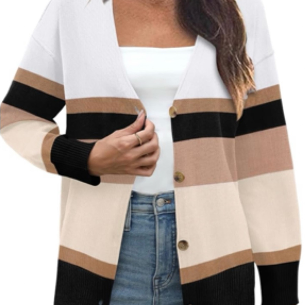 Striped Women's Cardigan- Size small worn once
